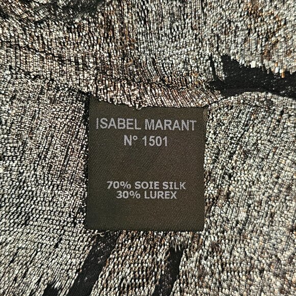Isabel Marant Silk Blend Metallic Racer Back Tank Top Tunic, FR38 / Medium - Picture 5 of 6